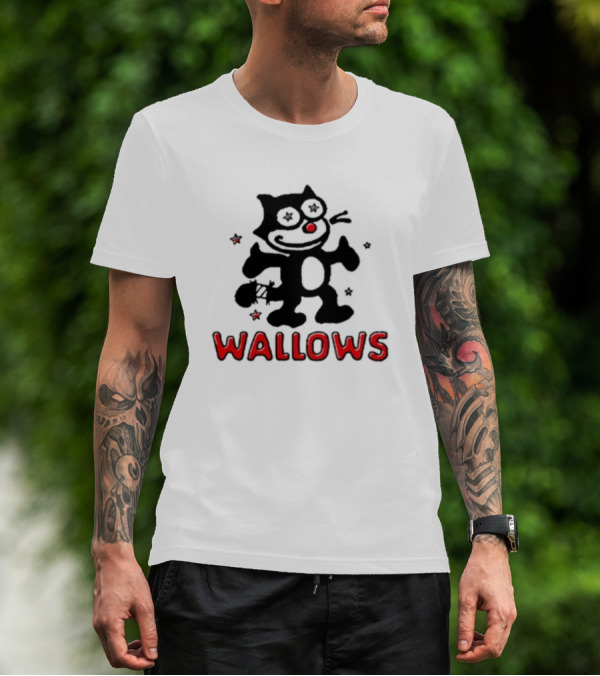 Wallows Toon Cat Star Eyes Black And Red T-Shirt