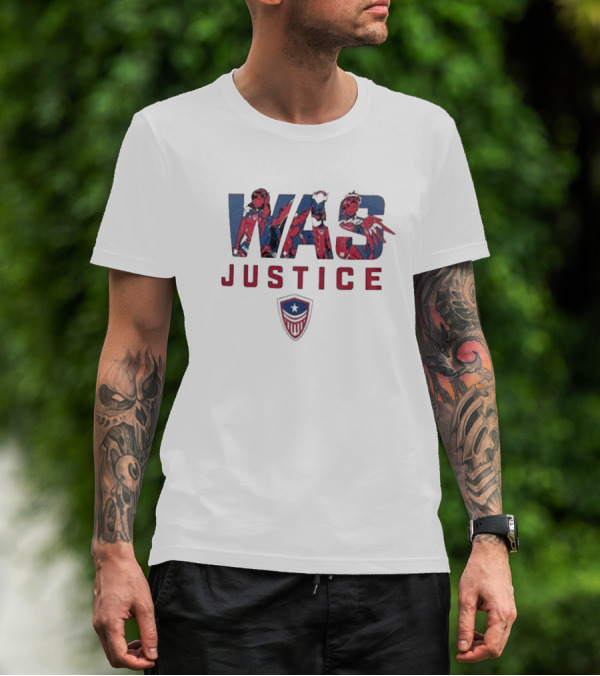 Washington Justice City Hero WAS Justice Shield Emblem T-Shirt