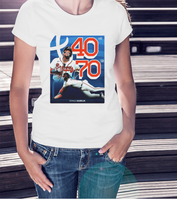 Ronald Acuña Jr Braves 40 HR 70 SB Club T-Shirt