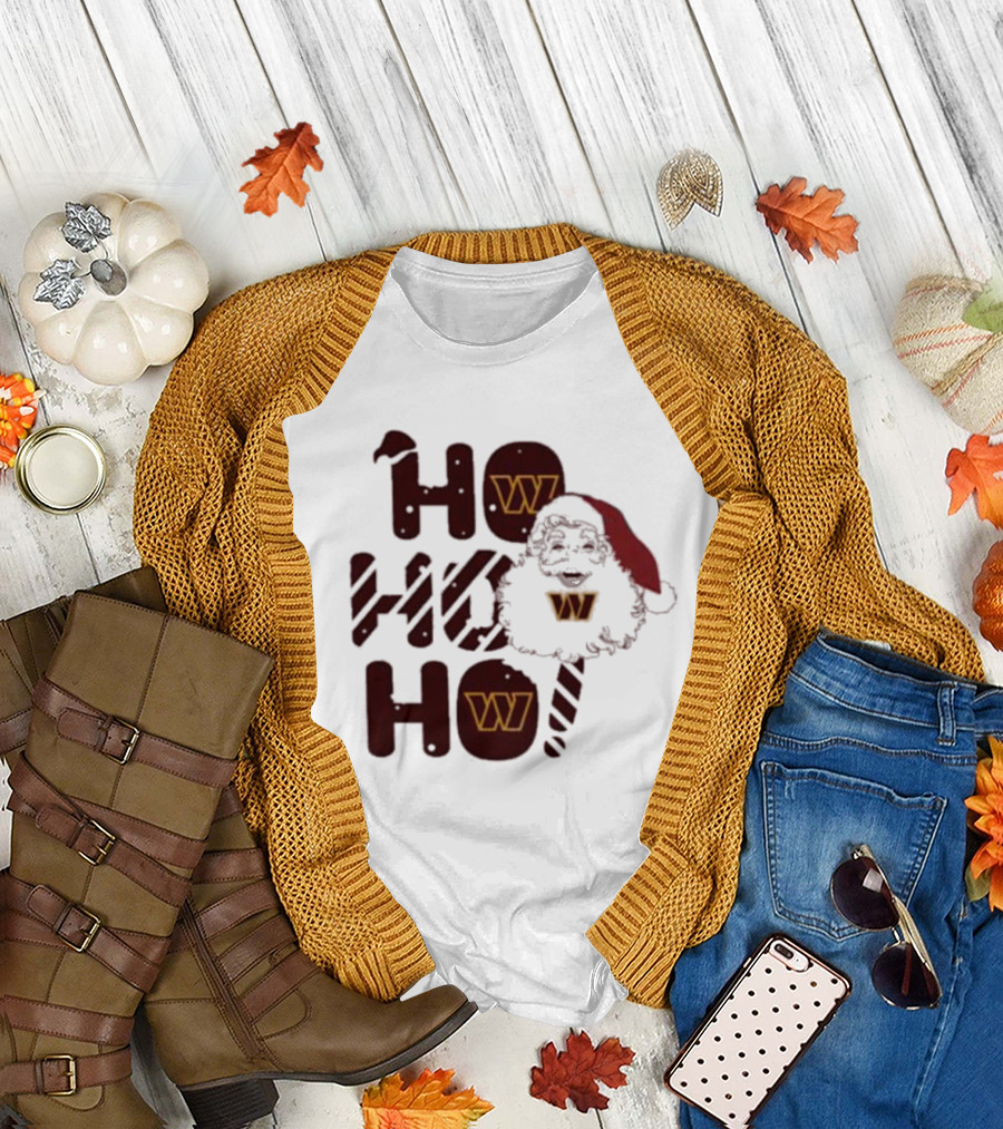 Washington Commanders Christmas Santa Ho Ho Ho T-Shirt