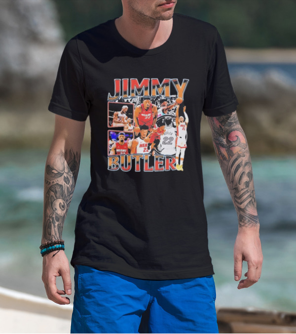Jimmy Butler Miami Heat Emo Basketball Game Hair Funny Vintage Fear The Hair T-Shirt