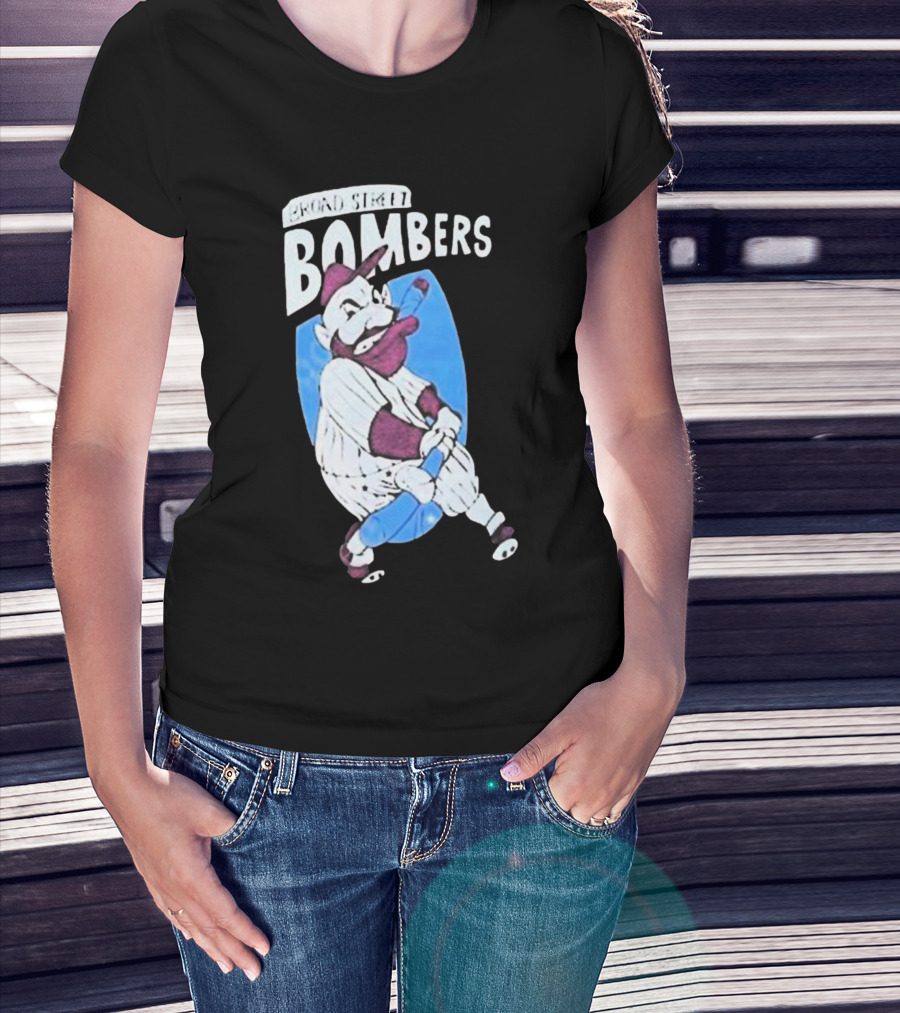Broad Street Bombers Cartoon Baseball Character T-Shirt