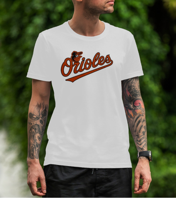 Orioles Baltimore Classic Script Logo Baseball Team T-Shirt
