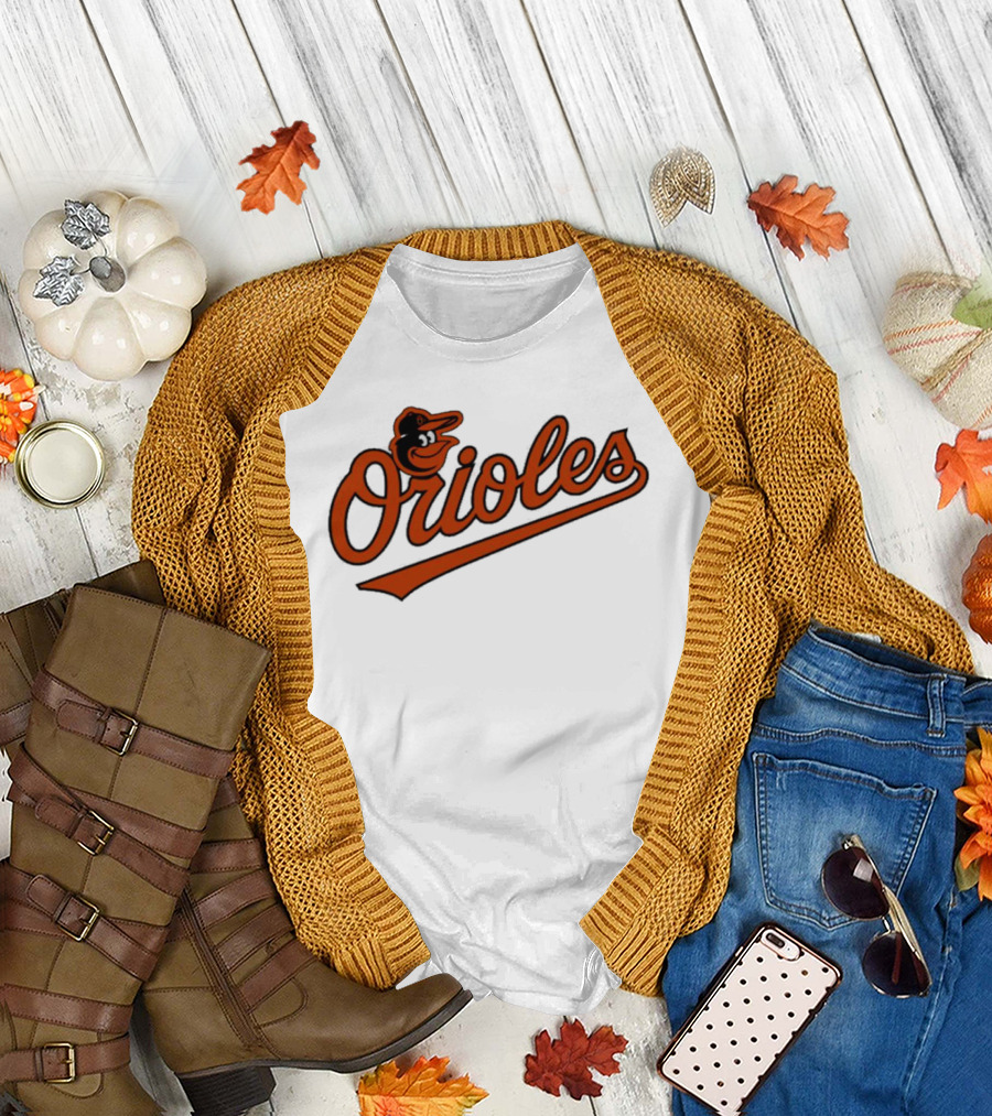 Orioles Baltimore Classic Script Logo Baseball Team T-Shirt