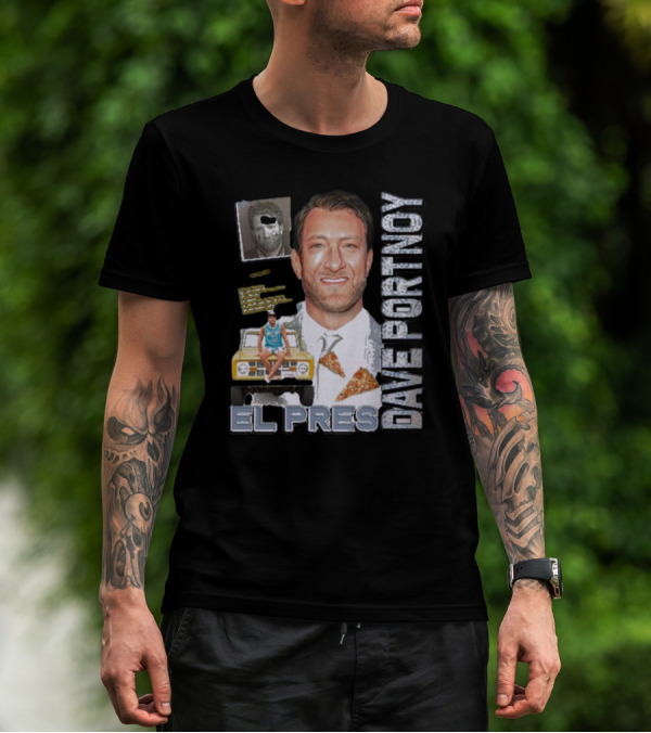 Dave Portnoy El Pres Pizza Car Collage T-Shirt