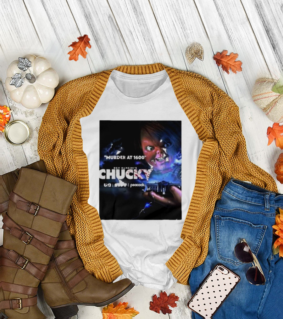 Murder At 1600 Don Mancini's Chucky Peacock USA White House Lightning T-Shirt