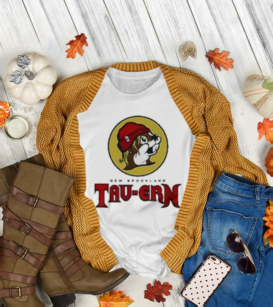 New Brookland Tavern Tau-ern Buc-Ees Logo Red Beanie Dog T-Shirt