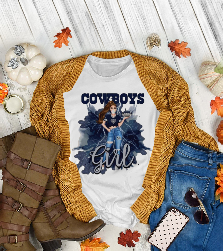 Cowboys Girl Unique Womens Dallas Cowboys Football Fan Fashion T-Shirt