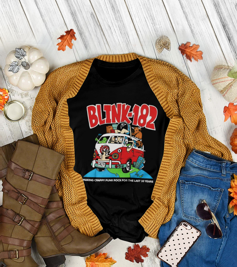 Blink-182 Making Crappy Punk Rock for the Last 30 Years Van Cartoon T-Shirt