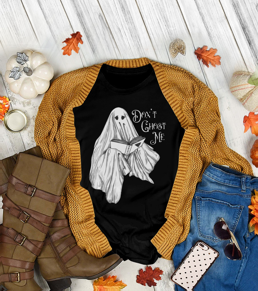 Morbid Don't Ghost Me Halloween Ghost Reading Book T-Shirt