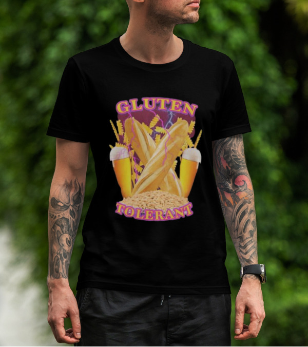 Gluten Tolerant Baguette Wheat Beer Lightning T-Shirt