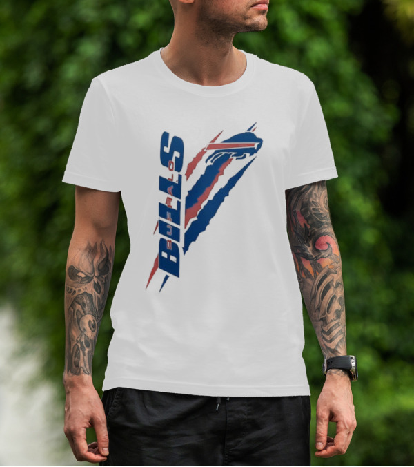 Buffalo Bills Starter Scratch Logo With Red And Blue Elements T-Shirt