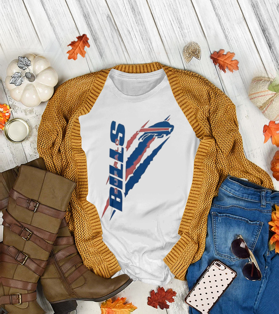 Buffalo Bills Starter Scratch Logo with Red and Blue Elements T-Shirt