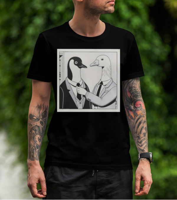 Gentlemen Duck And Penguin In Suits T-Shirt