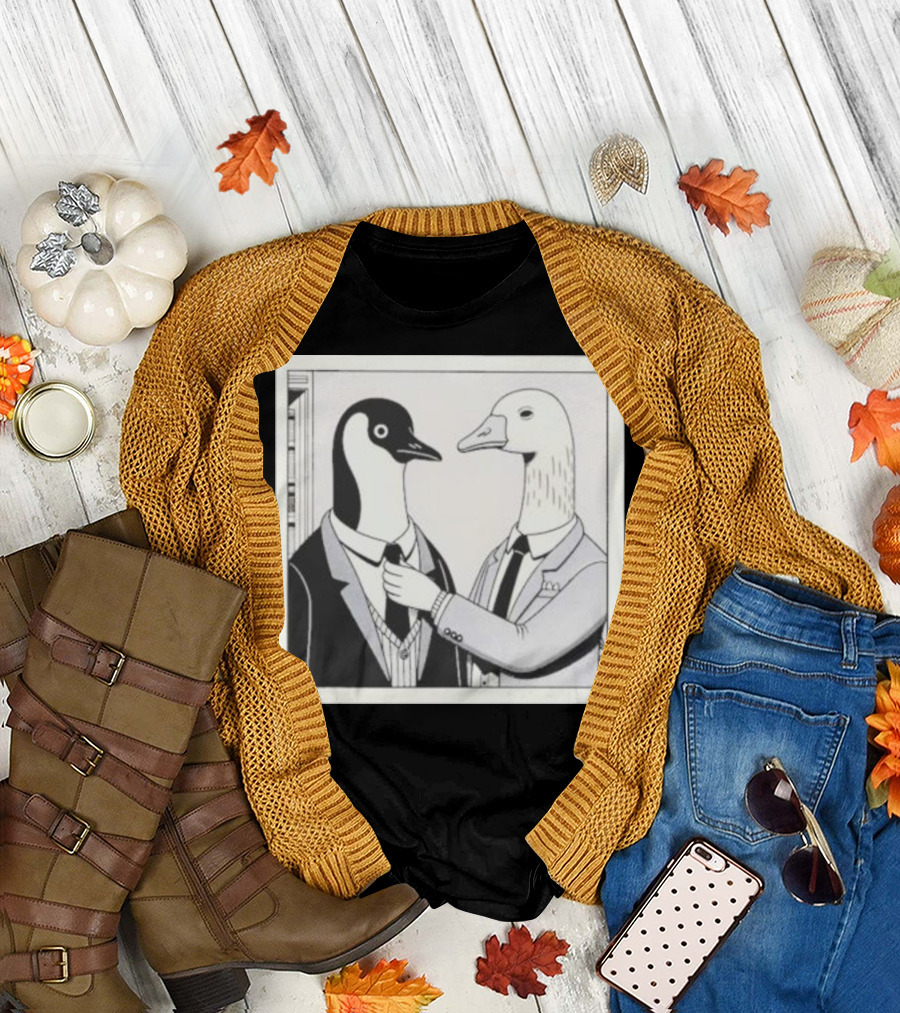 Gentlemen Duck and Penguin in Suits T-Shirt