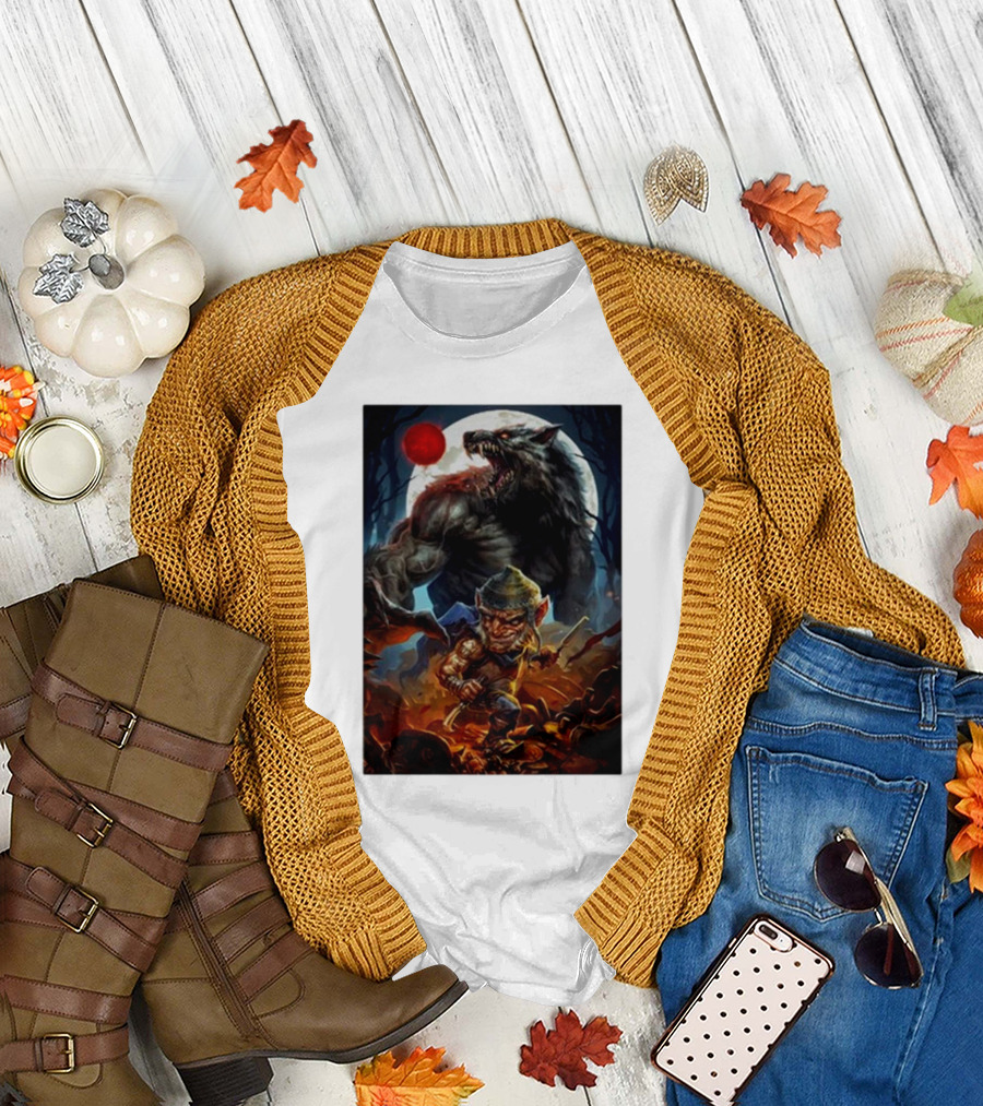 Richard Luong Chetney Pock O’pea Rta Werewolf and Goblin Under Red Moon T-Shirt