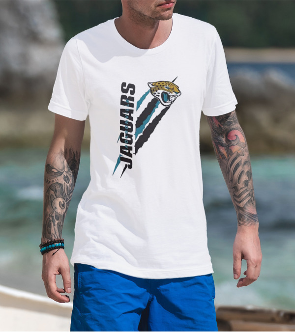 Jacksonville Jaguars Logo Scratch Claw Marks Starter Series T-Shirt