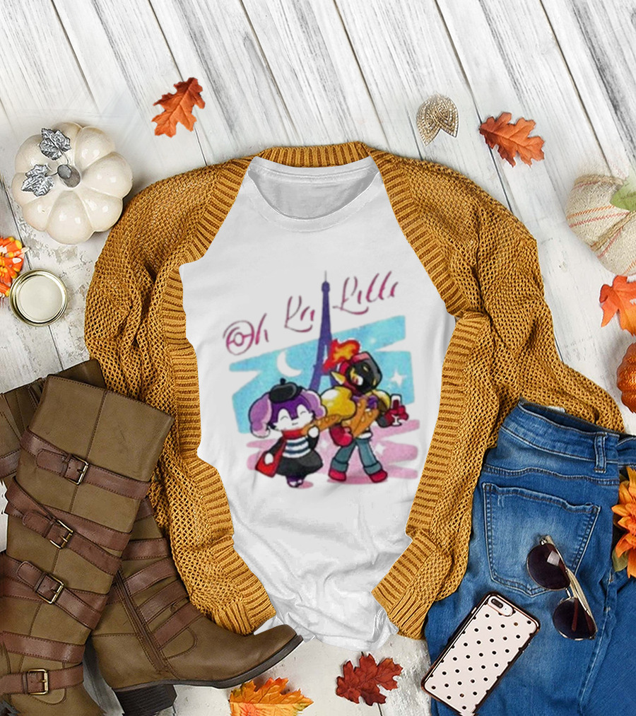 Lenvgc Oh La Lille Eiffel Tower Characters T-Shirt
