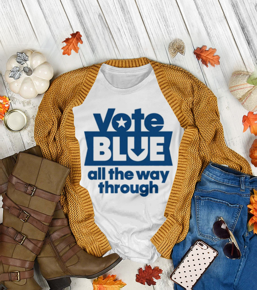 Vote Blue All The Way Through Star Arrow T-Shirt