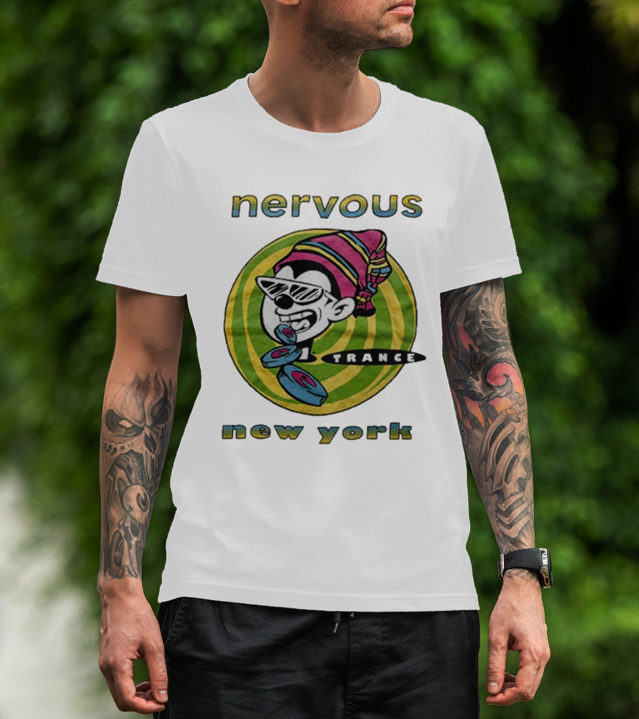 Nervous Trance New York Iconic Cartoon DJ T-Shirt