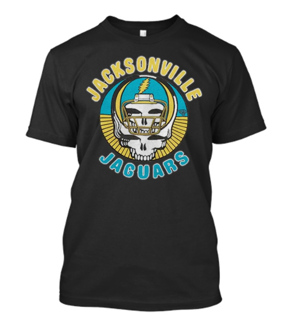 Jacksonville Jaguars Grateful Dead Skull Lightning Bolt Helmet Collaboration T-Shirt