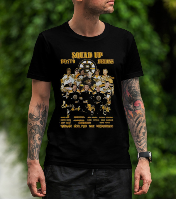 Squad Up Boston Bruins Bobby Orr Phil Esposito Zdeno Chara Thank You For The Memories T-Shirt