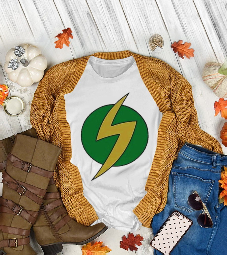 PowerEdd Green Yellow Lightning Bolt T-Shirt