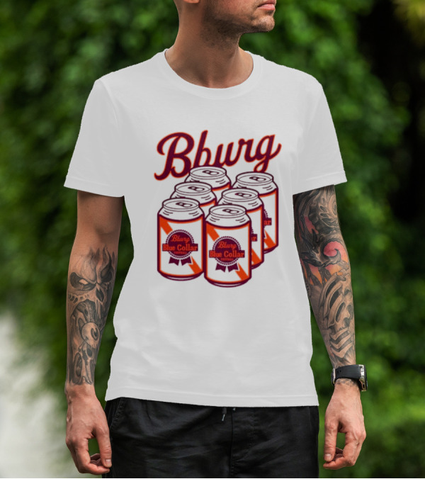 Bburg Blue Collar Football Cans T-Shirt