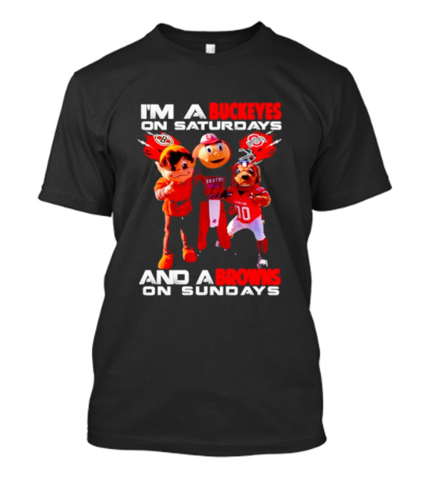 Buckeyes And Browns Football Fans United On Weekends T-Shirt