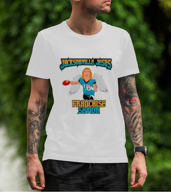 Jacksonville Jesus Franchise Savior Trevor Lawrence Angel Wings Football T-Shirt