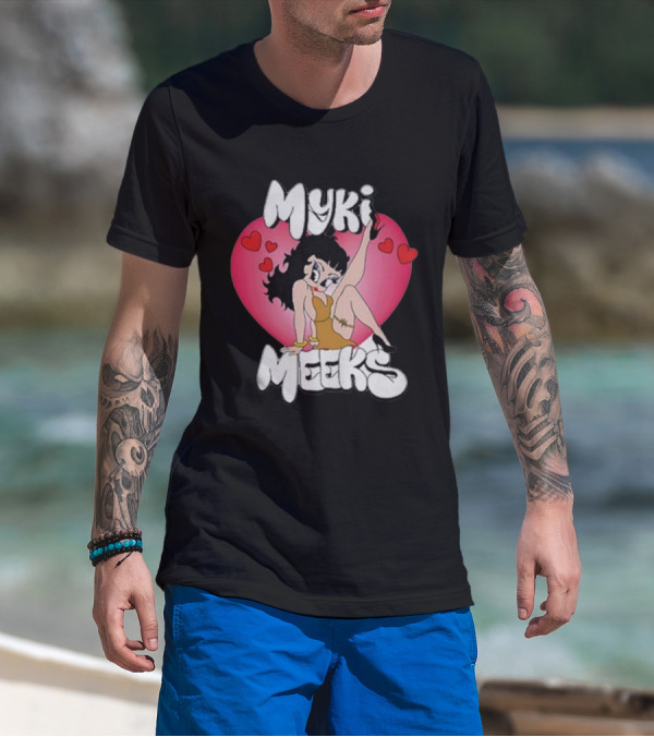 Myki Meeks Heart Cartoon Character With Hearts T-Shirt