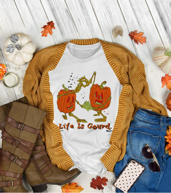 Online Ceramics Dancing Skeleton Pumpkins Life Is Gourd T-Shirt