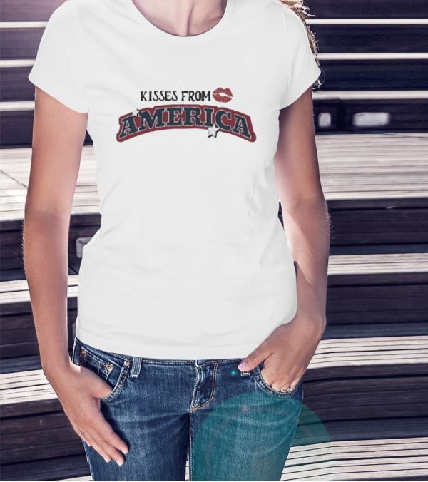 Kisses From America Lips Icon America Stars T-Shirt