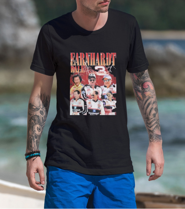 Dale Earnhardt Number 3 Goodwrench Racing Bootleg Rap T-Shirt