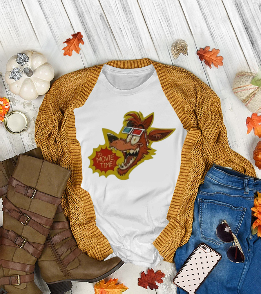 Five Nights At Freddy’s Foxy in 3D Glasses It's Movie Time T-Shirt