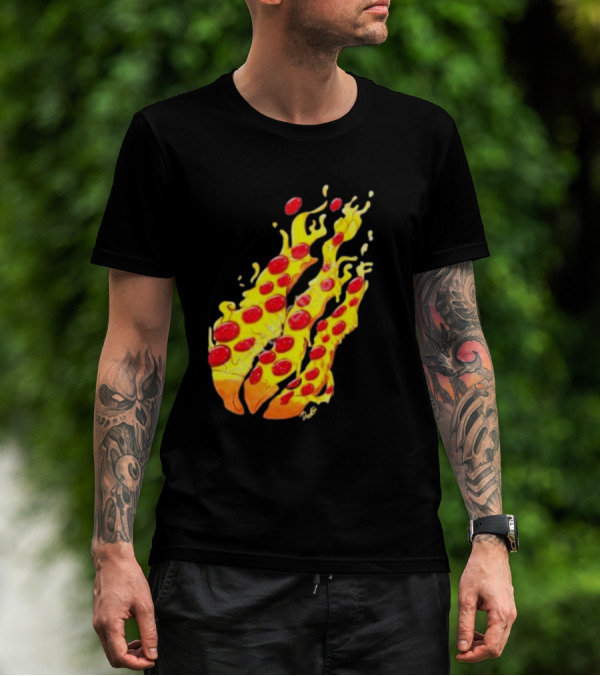 Preston Stylez Fire Pizza Flaming Pepperoni Blaze T-Shirt