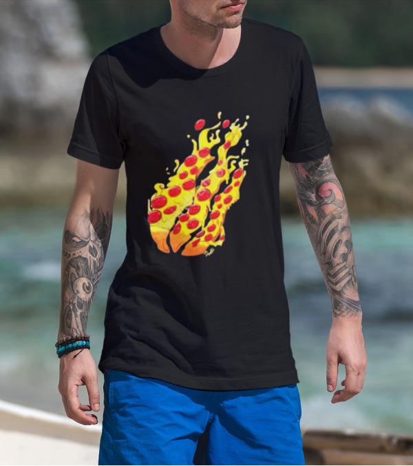 Preston Stylez Fire Pizza Flaming Pepperoni Blaze T-Shirt