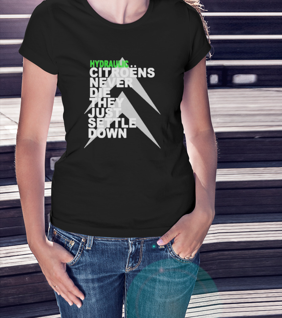Hydraulic Citroens Never Die They Just Settle Down Chevrons T-Shirt
