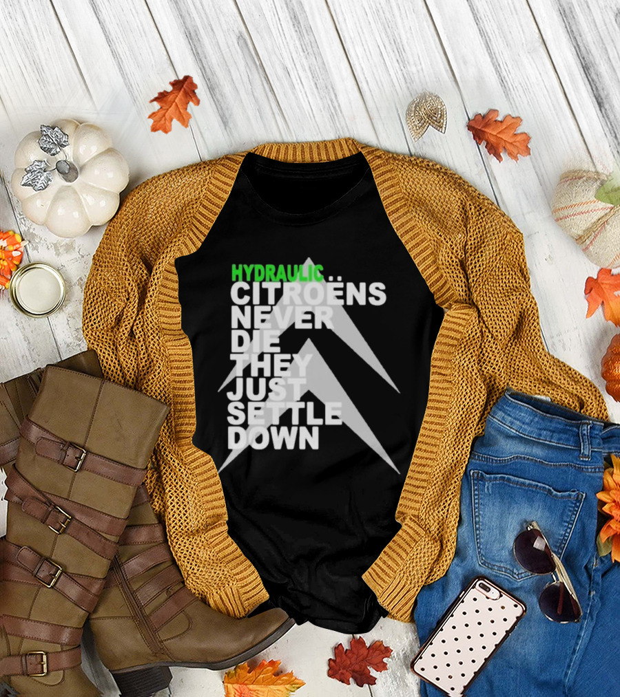 Hydraulic Citroens Never Die They Just Settle Down Chevrons T-Shirt
