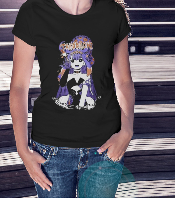 Takodachi Anime-Inspired Character With Purple And Orange Accents T-Shirt