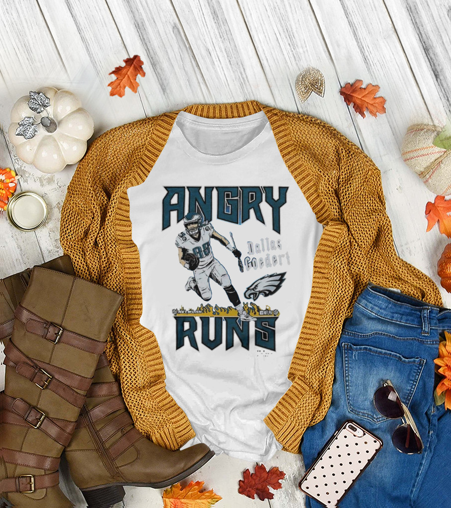 Angry Runs Dallas Goedert Eagles NFLPA Network 88 T-Shirt