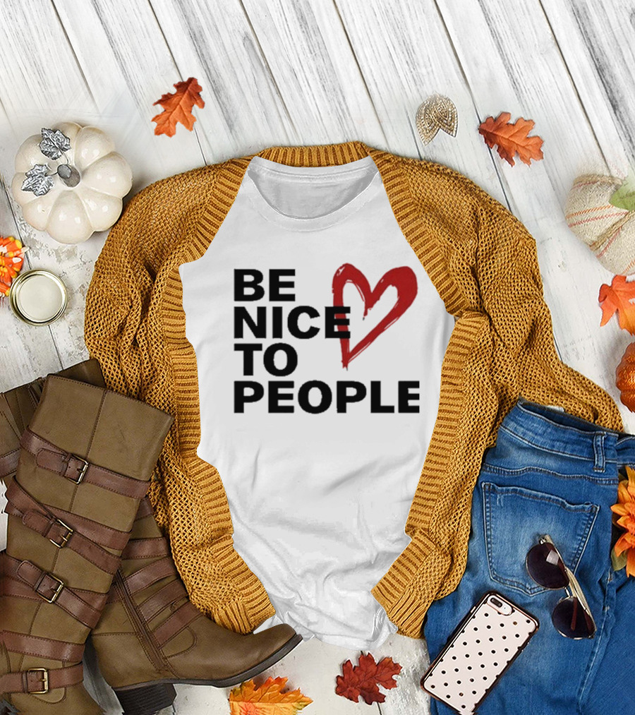 Be Nice to People Red Heart T-Shirt