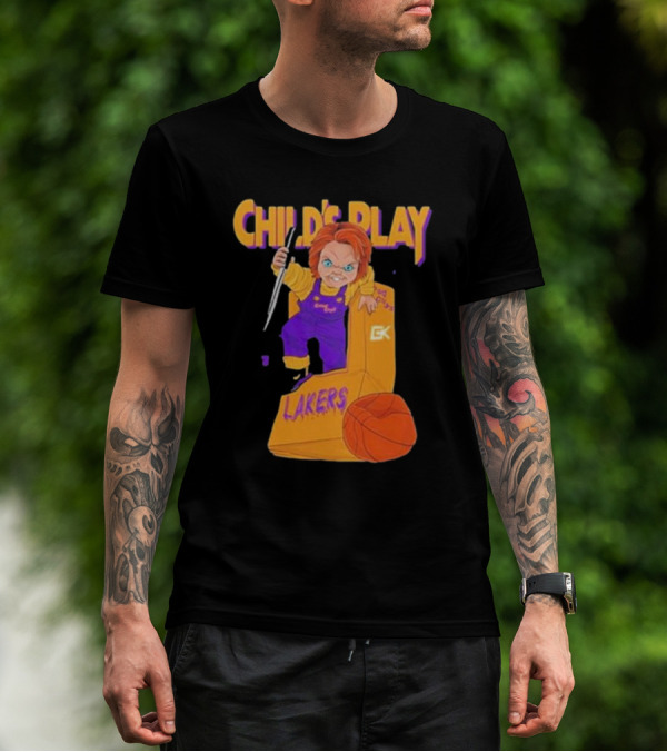Child's Play Los Angeles Lakers Chucky Basketball Box T-Shirt