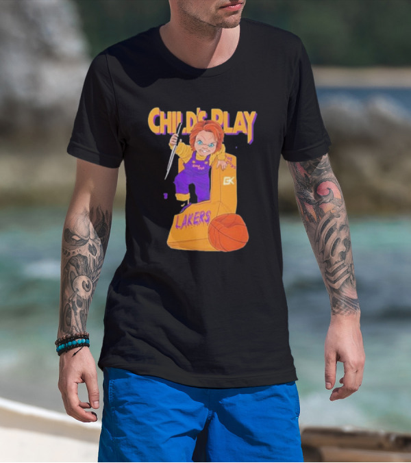 Child's Play Los Angeles Lakers Chucky Basketball Box T-Shirt