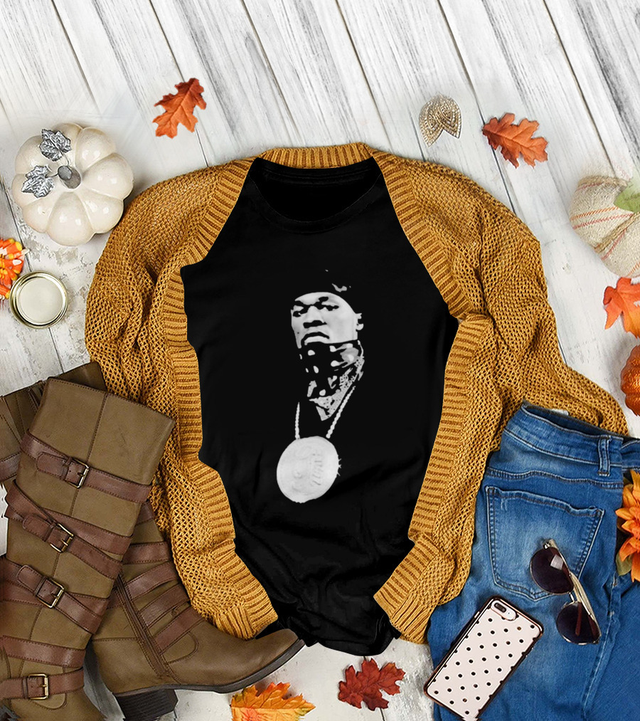 Drake Ibashar Bandana Portrait with Large Medal Necklace T-Shirt