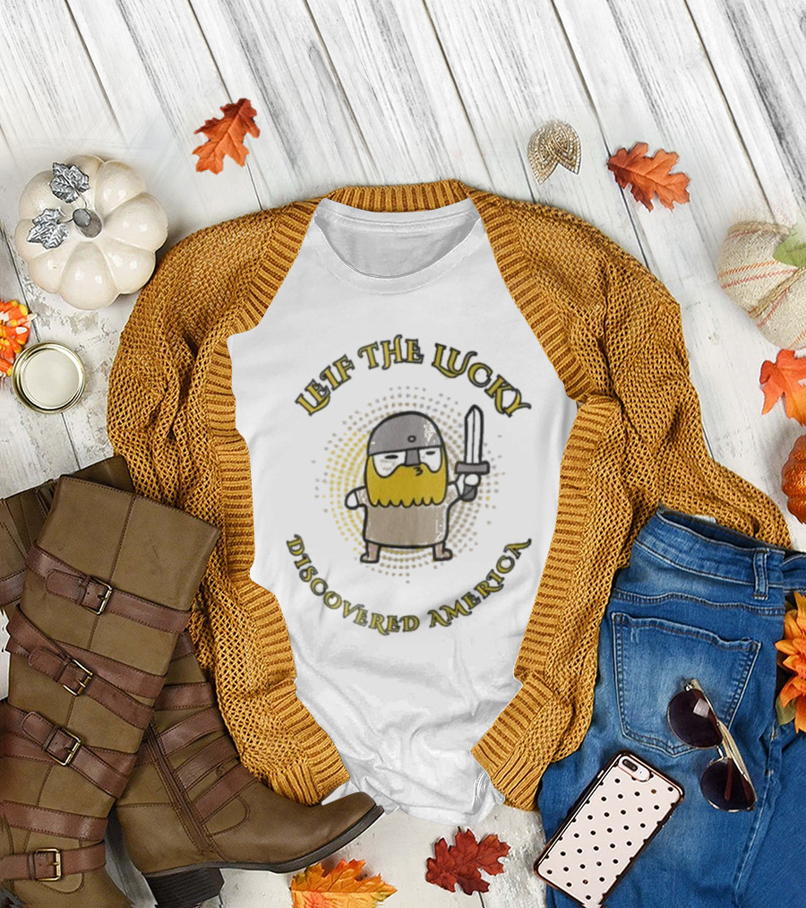 Leif The Lucky Discovered America Chibi Cute Viking T-Shirt