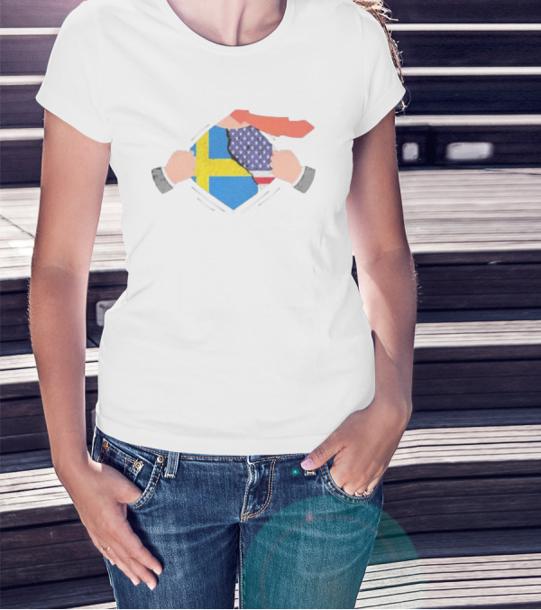 Ripping Off Sweden And America Flag T-Shirt