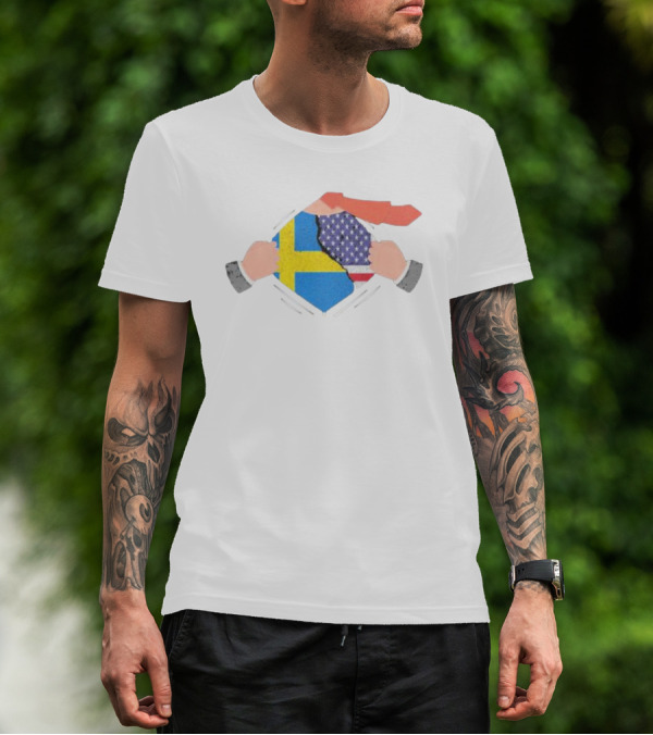 Ripping Off Sweden And America Flag T-Shirt