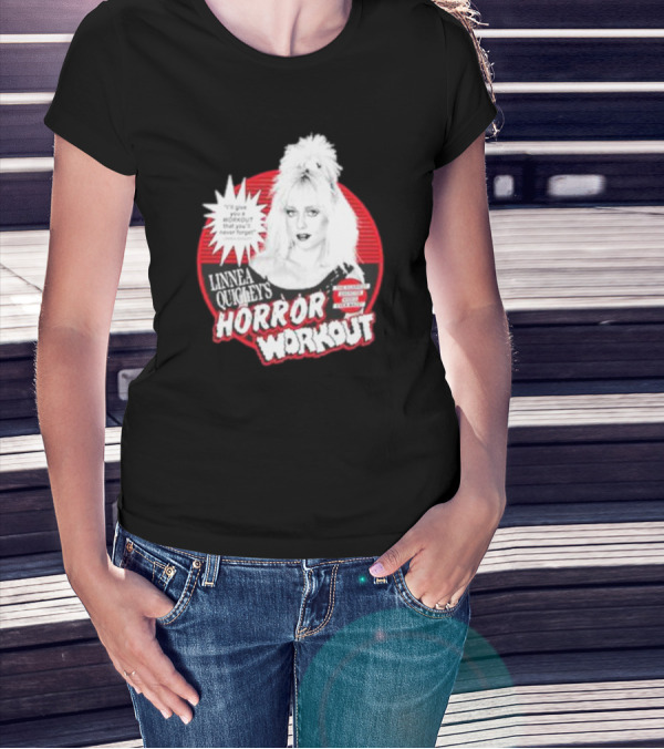 Linnea Quigley's Horror Workout Red Circle T-Shirt