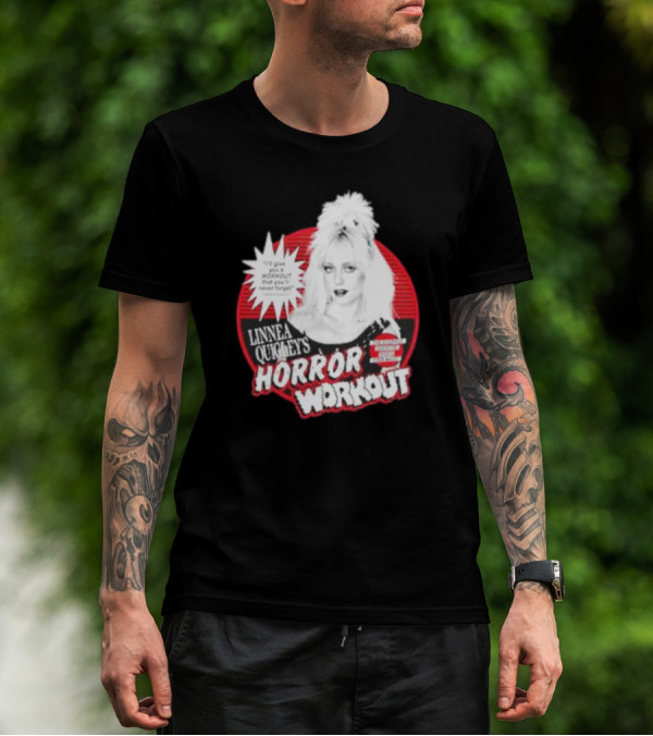 Linnea Quigley's Horror Workout Red Circle T-Shirt
